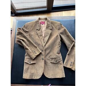 Sasson Vintage Corduroy Blazer Jacket Brown Paris New York Made Hong Kong